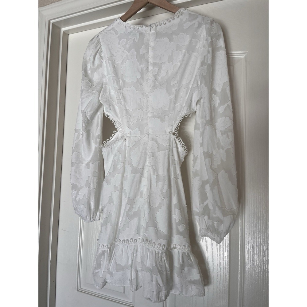 Lulu's All Over Floral Cut Out Button Mini Bridal Wedding Bachelorette Dress S - Picture 5 of 9